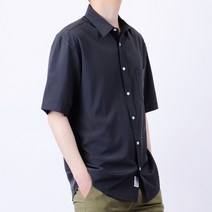 타운클로 남성용 스판 세미 오버핏 반팔 셔츠