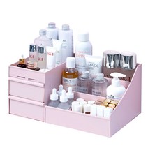 마켓에이 서랍형 3단 코스메틱 보관정리대 소형 핑크, 1개
