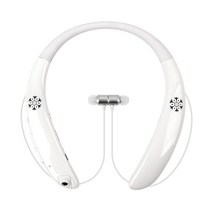 지니큐 블루투스 넥밴드 블랙박스 액션캠 멀티이어폰, ZQ-V9, 화이트