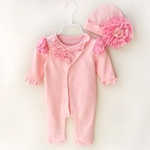 조이멀티 여아용 레이스 샤랄라 우주복 + 모자세트