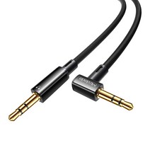 맥도도 90도 AUX 오디오 케이블 3.5mm 1.2m 블랙, 1.2m - 블랙