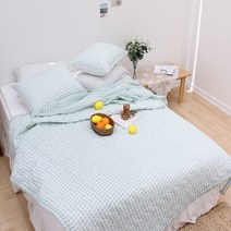 슈에뜨룸 러브미체크 뱀부 시어서커 차렵이불