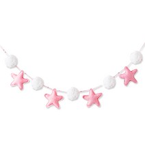 솜털 입체 별 가랜드, 화이트핑크