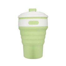 오필리아 접이식 실리콘 자바라 텀블러, 말차그린, 350ml