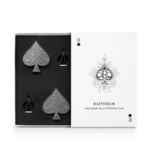 라피네르 로얄 스페이드 스톤형 차량용 방향제 블랙베리쥬니퍼 본품 샤이닝실버 2p 세트, 1세트
