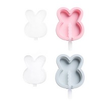 유미상사 실리콘 수제 아이스크림 몰드 2종세트 BG011 토끼, 핑크, 블루, 1세트