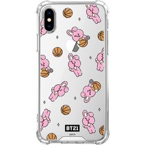 BT21 행아웃 패턴 클리어 슬림 범퍼 휴대폰 케이스