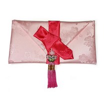 지극정성 단아한 나비노리개 현금예단보 + 봉채 봉투, 살구(산호띠), 1세트