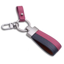 무에뜨 소가죽 심플 자동차 키링 핑크, 1개