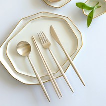 놋담 방짜 유기 양식 디저 커트러리 2인 풀 세트, 스푼 대 2개   포크 대 2개   나이프 2개   젓가락 2벌