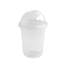 일회용 아이스컵 400ml + 돔형 타공뚜껑, 100개, 1세트