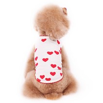 펫츠랜드 레드하트 반려동물 티셔츠, 화이트