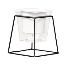 JCC 사각 와이어 자동급수 화분, 화이트