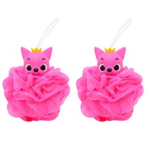 핑크퐁 피규어 핑크퐁 샤워볼, 핑크, 2개