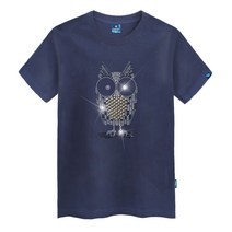 진마니아 큐빅부엉이 라운드 반팔 티셔츠 TS-113