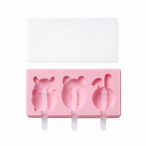 유앤미 실리콘 수제 아이스크림 몰드 BG005 하마곰돌이, 핑크, 1개