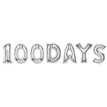 파티해 알파벳 은박 풍선 세트 100 DAYS, 실버, 1세트