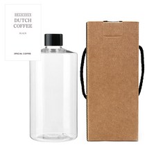 AC520 투명 페트병 520ml + 검정캡 + 심플 영문 더치커피 병라벨 스티커 L + 박스, 10세트