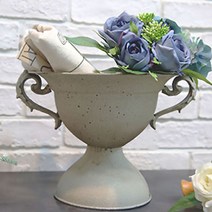마쉬매리골드 메탈 빈티지 손잡이 플랜터 철제화분, NATURAL