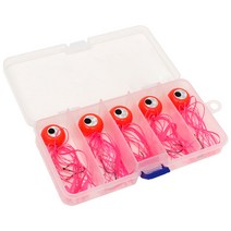 싸파 유동식 타이라바 5p + 태클박스, 핑크, 70g