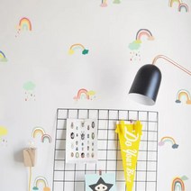 인테리어 포인트 아이방 벽지 스티커, 러블리레인보우