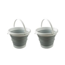 라별 다용도 차량용 접이물통 2p, 그레이, 5L