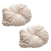 미소털실 마크라메 90합 뜨개실 2p, 01 연베이지, 2개