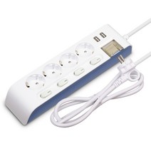 하이탭 디자인 USB 2포트 개별 스위치 멀티탭 4구 16A HIPUMP-4, 3m, 1개