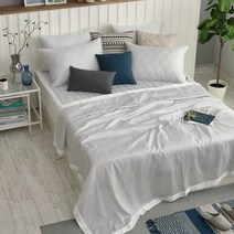 로프트가든 스트라이프 풍기인견 홑이불 + 베개커버 2p 세트