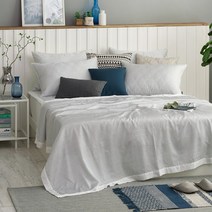 로프트가든 스트라이프 풍기인견 홑이불 + 패드 + 베개커버 세트