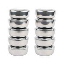 업소용 스텐유광 합주발 밥그릇 뚜껑 세트, 10개