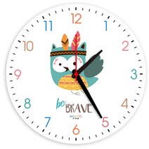 이지플 우드 캐릭터 무소음 벽시계 40cm, 큐트 부엉이2