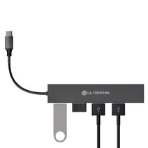씽크웨이 울트라씬 4포트 USB3.0 허브 TYPE C CORE D4C, 블랙