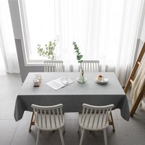 예뻐유 린넨 방수 식탁보, 라이트그레이, 4인용(130 x 200cm)