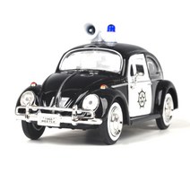모터맥스 1:24 1966 클레식 비틀 폴리스 자동차 모형 537M79578BK, 블랙