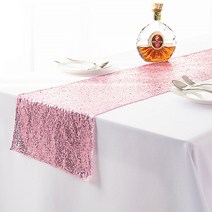 알럽홈 스팽글 컬러 파티 테이블러너, 핑크, 30 x 180 cm