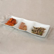 니드코 프리첸 컬러 직사각 3절 나눔접시, 베이지, 1개