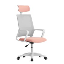 다니카 로엠 헤드형 화이트 체어 OLHD-888W, 핑크