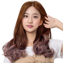 투컬러 웨이브 붙임머리 28 x 40 cm 130g, 라이트 + 애쉬핑크, 1개