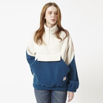 비트윈에이앤비 여성용 플리스 칼라블럭 하프집업 아노락