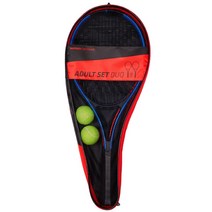 데카트론 성인용 테니스 라켓 2종   공 2p   가방 세트, 혼합색상