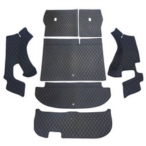 차팡 풀커버 일반 원단 차량용 트렁크매트 블랙 앤 블랙 + 벨크로 까끌이 15p + 보들이 15p, 싼타페TM 5인승(스피커 유)