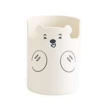 한수오 곰모양 연필꽂이, 화이트, 1개