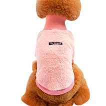 블랭크도그 반려동물 후리스 목폴라 티셔츠, 핑크