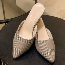 여성용 베이직 체크 블로퍼 펌프스힐 SN355