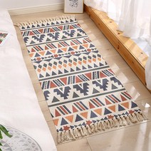 알럽홈 레트로패턴 테슬 코튼 태피스트리 러그 기하학A