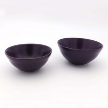 달소금 데일리 도자기 공기대접 세트, 딥퍼플(무광), 공기 + 대접