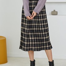 SOLOIST 캐주얼 타탄체크 플리츠 스커트 SADJ3318