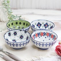 폴라브 대접 4종 세트, 클로버, 데이지, 장미, 멜론, 1세트