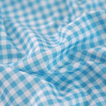 코튼빌 면원단 20수 마시멜로 체크, 블루